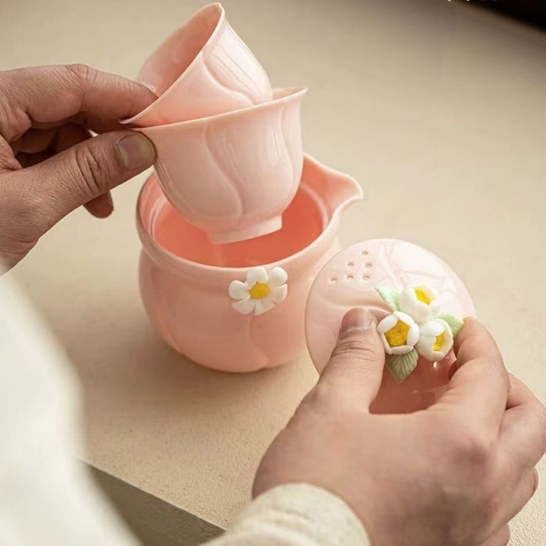 OG Peach Blossom Travel Tea Set