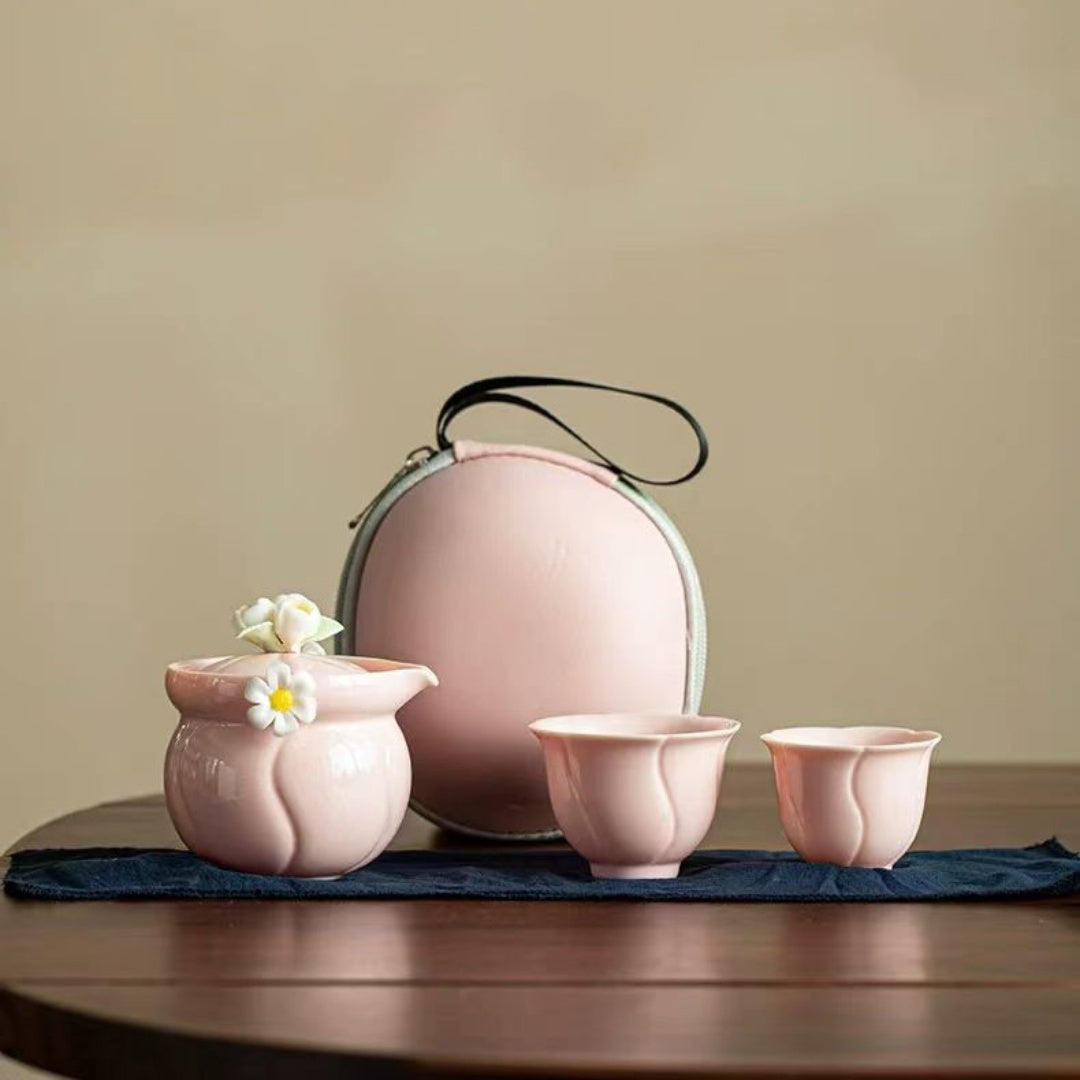 OG Peach Blossom Travel Tea Set
