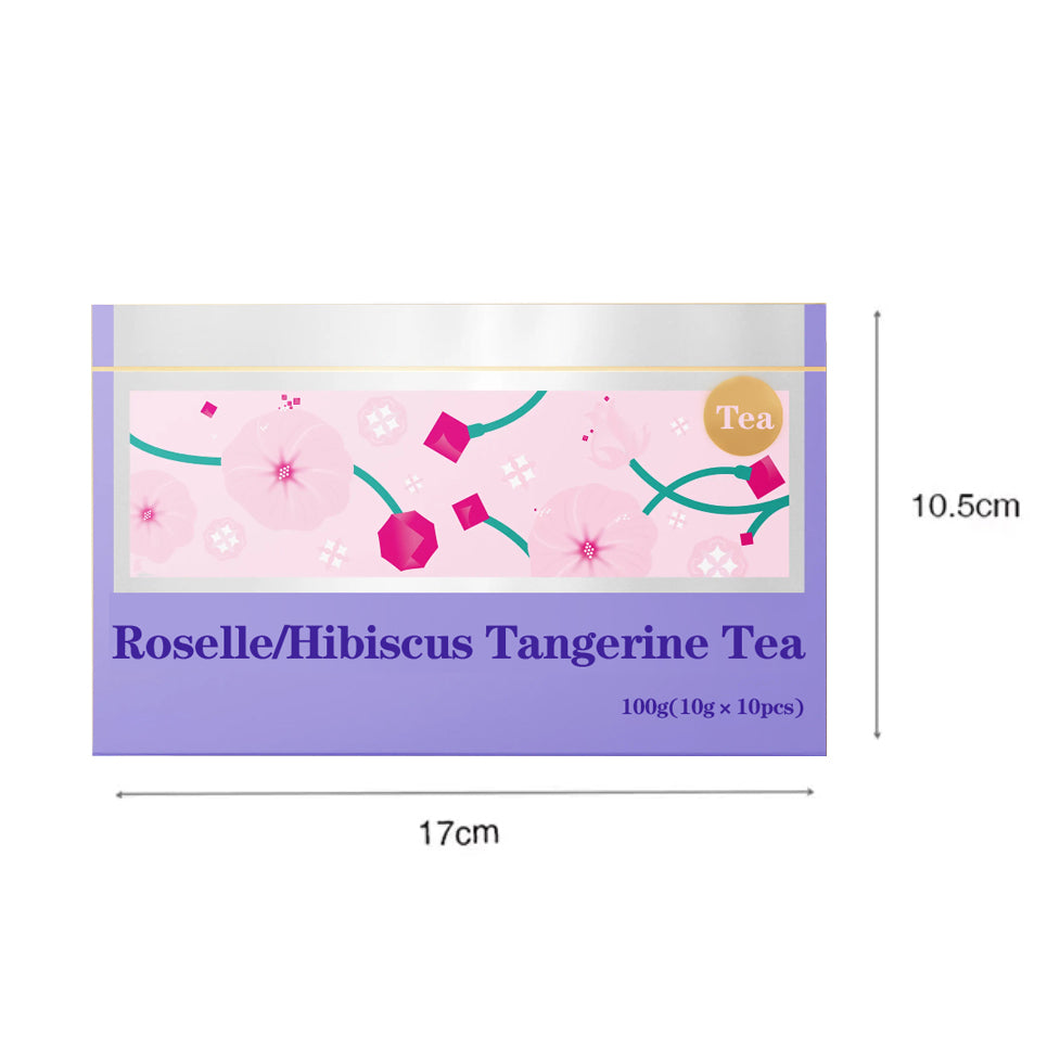 Rosella /Hibiscus Tangerine Tea 100g(10gx10pcs) Sweet And Sour Tea With Organic Acids And Amino AcidsHigh Vitamin C Tnagerine Rosella Bulberry Red Dates Rose