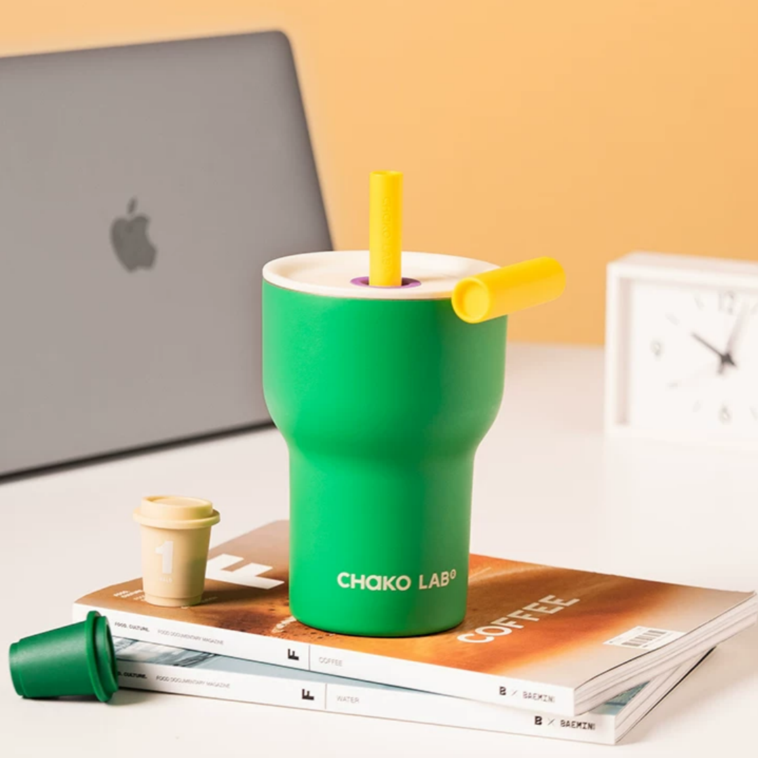 2 in 1 Dual-Enjoy Glass/316 Stainless Steel Tumbler – 570ml/600ml Insulated Coffee/Tea Cup