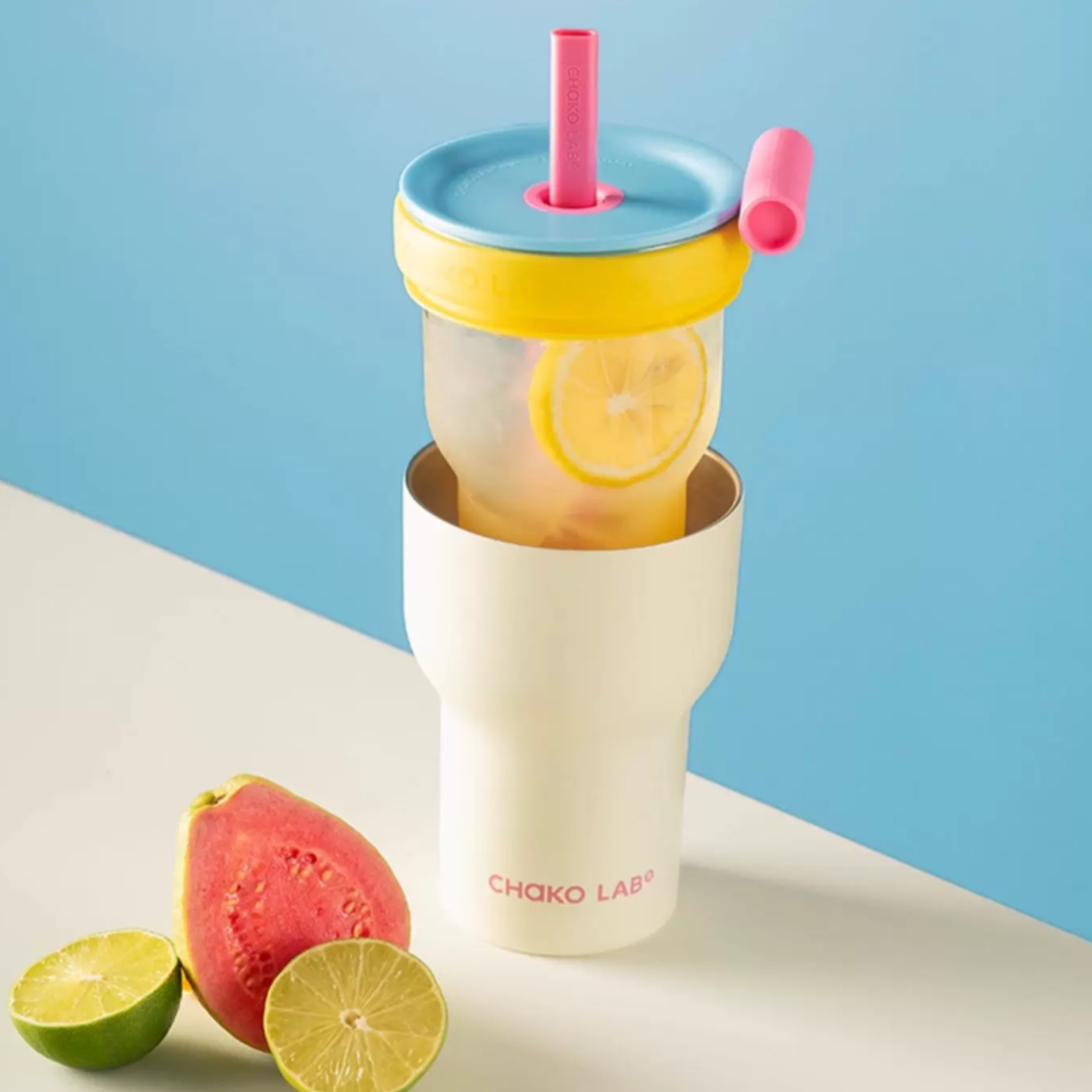 2 in 1 Dual-Enjoy Glass/316 Stainless Steel Tumbler – 570ml/600ml Insulated Coffee/Tea Cup