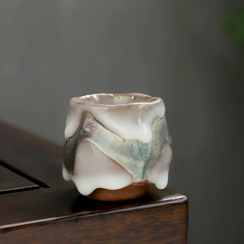 Shino Yaki Ceramic Master Cup Retro High End Wood Fired Coarse Pottery Tea Tasting Cup 200ml