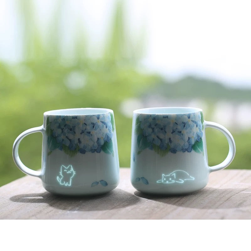 Cat Mug Jingdezhen Ceramic Coffee Cup Birthday Gift Home Use High Aesthetic Water Cup 360ml