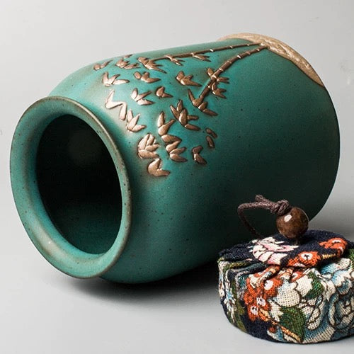 Ceramic Tea Caddy Set Sealed Storage Container with Lucky Gourd Design 70ml