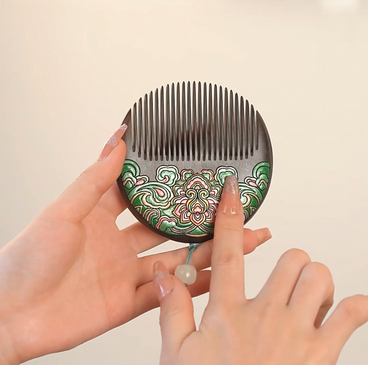 Sandalwood Mini Comb Portable Travel Hair Comb with Tassel