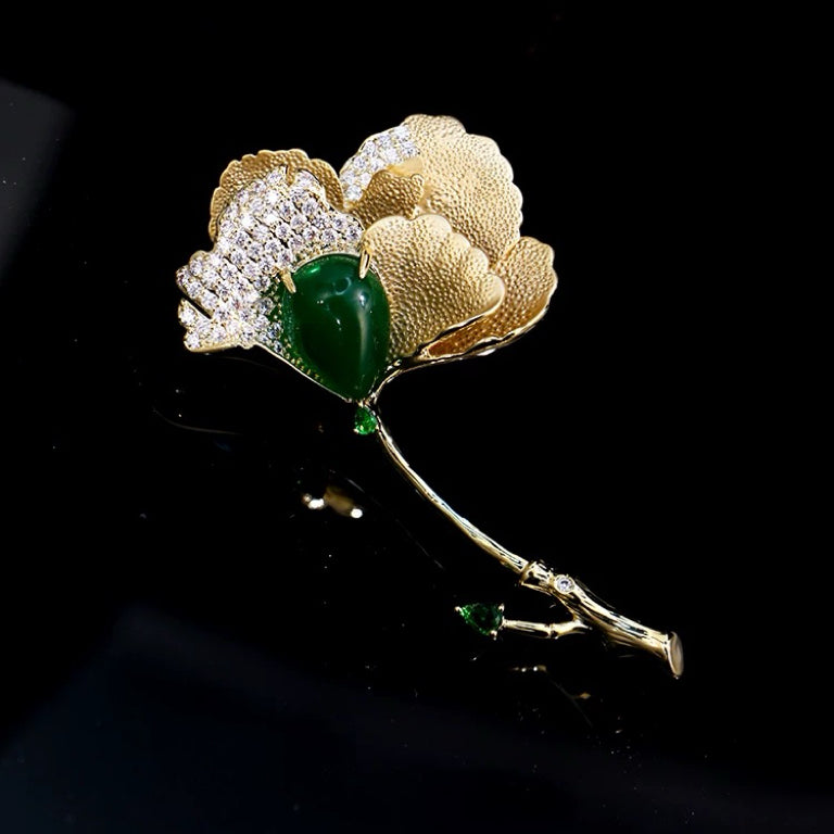 Lotus Leaf Brooch Pin for Coats and Dresses