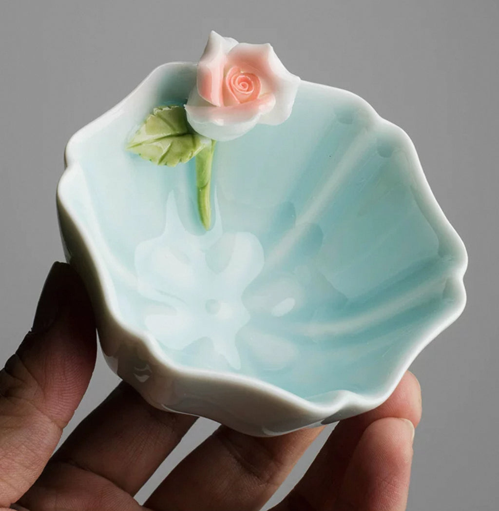 Moist and Lively Color Ceramic Master Cup Single Cup Hand-Picked Flower Special Tea Tasting Cup Tea Set 170ml