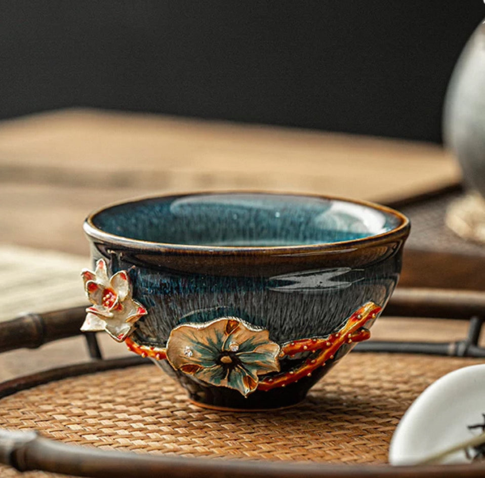 Jingdezhen Enamel Tea Cup Ceramic Tea Tasting Cup Tea Set 130ml