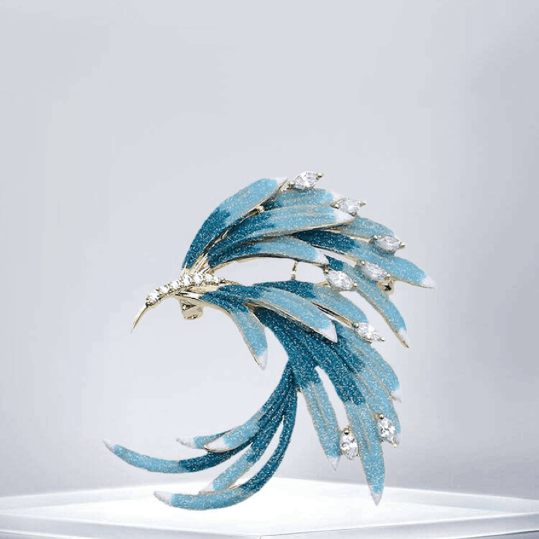 Ombre Feather Brooch High-end Brooch Pin Accessory