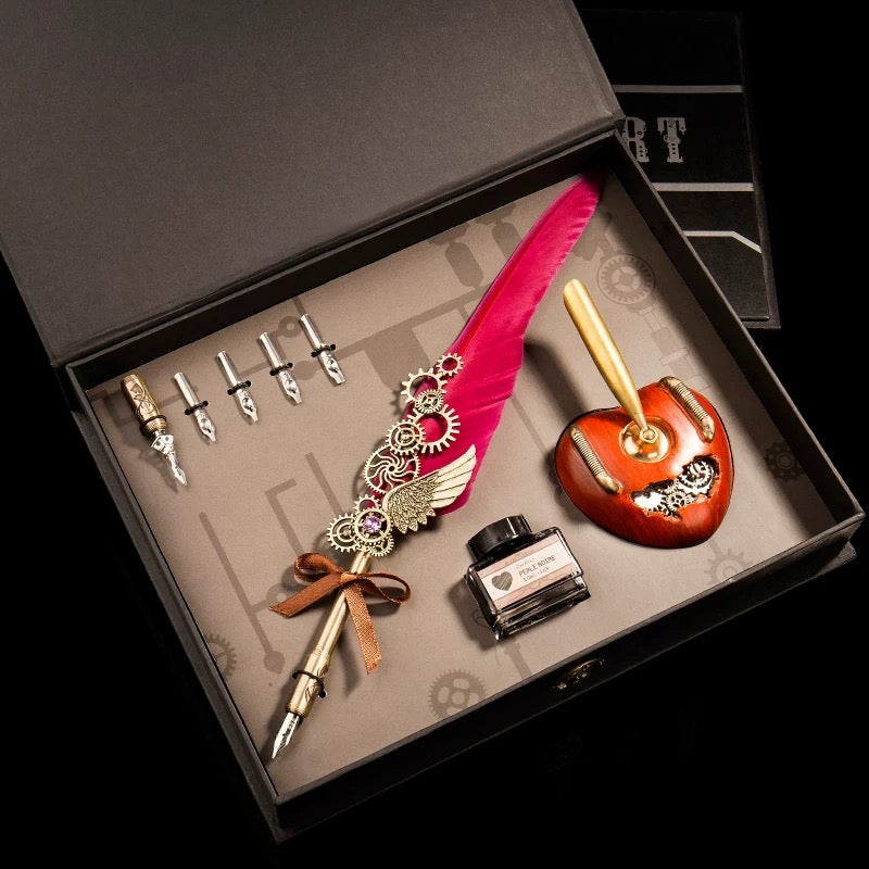 Harry Potter Quill Pen Vintage Feather Dip Pen Gift Set