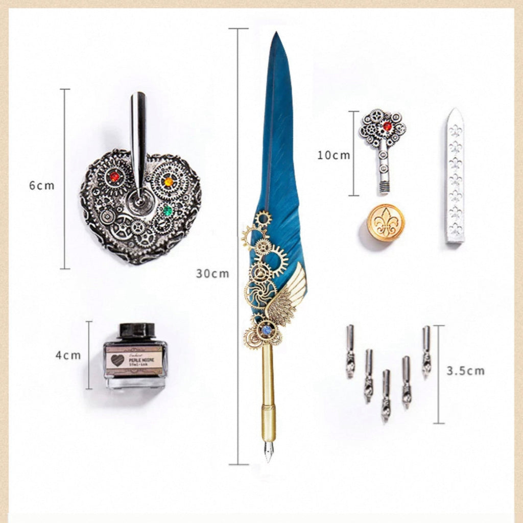Harry Potter Quill Pen Vintage Feather Dip Pen Gift Set