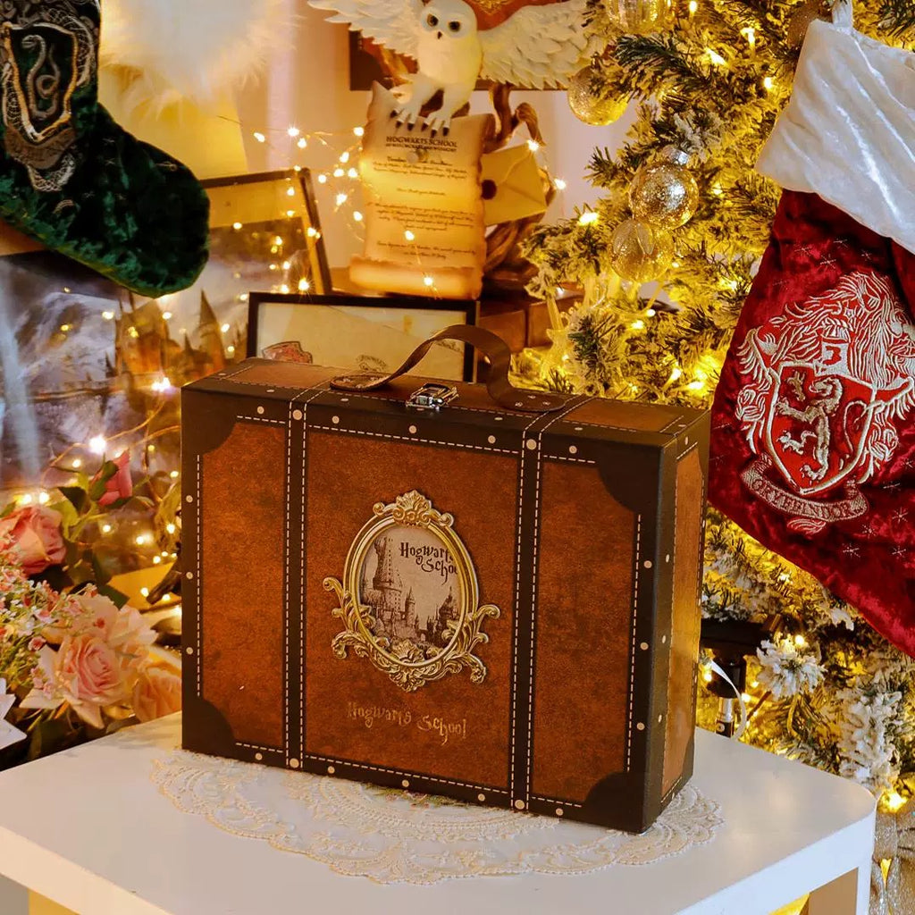 Harry Potter Themed Suitcase Birthday Notebook Quill Wand Gift Box