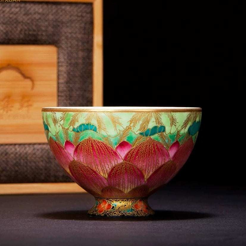 Jingdezhen Ceramic High-End Hand-Painted Enamel Tea Cup 80ml