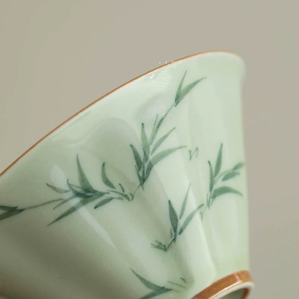 Hand-Painted Glazed Cover Bowl Tea Cup 130ml