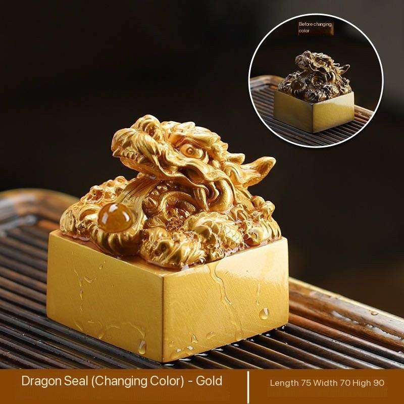 Dragon Seal Color-Changing Tea Pet Ornament