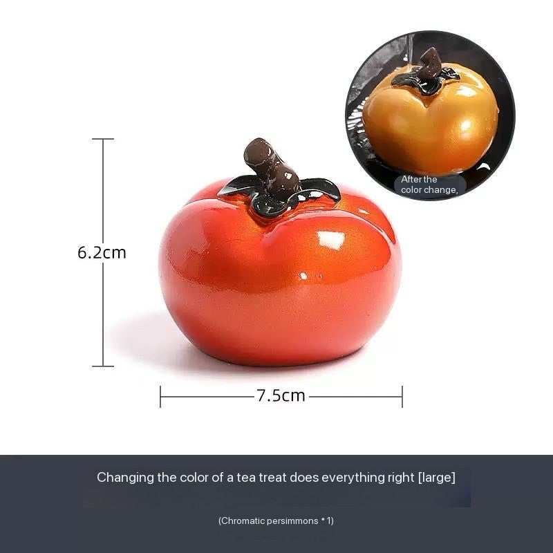 Good Fortune Persimmon Color-Changing Tea Pet Ornament