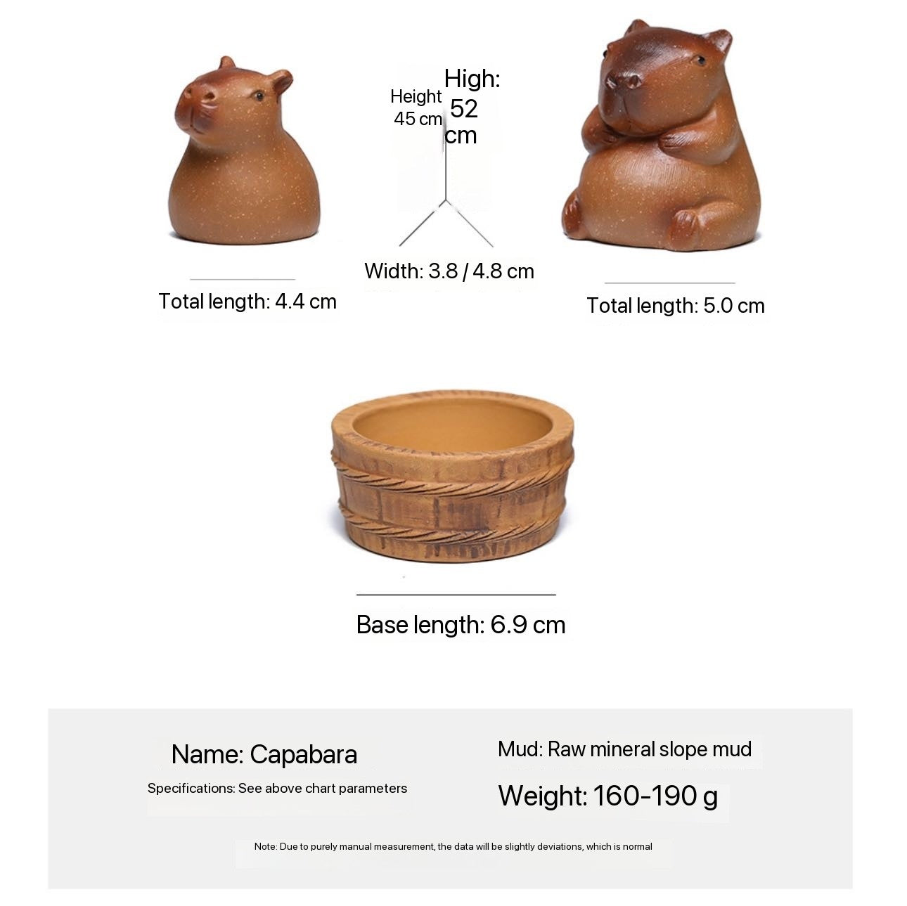 Yixing Zisha Tea Pet Animal Capybara Cute and Lovely Figurine