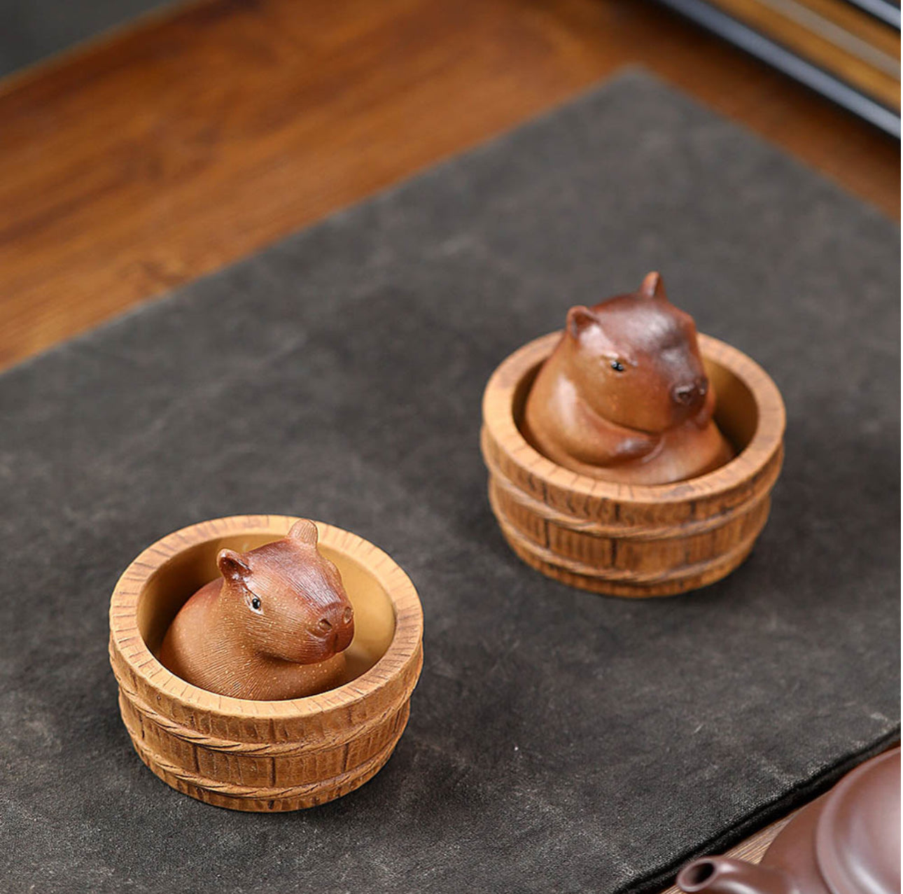Yixing Zisha Tea Pet Animal Capybara Cute and Lovely Figurine