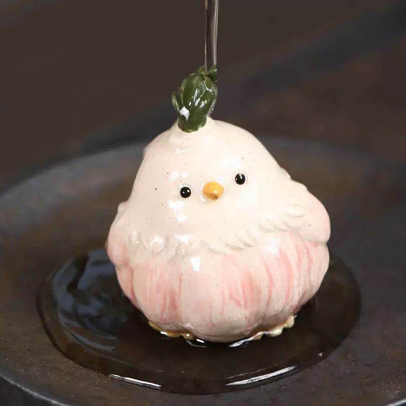 Yixing Zisha Tea Pet Garlic Bird Handcrafted Sculpture Ornament