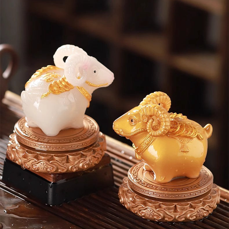 Auspicious Fortune Goat Color-Changing Tea Pet Ornament