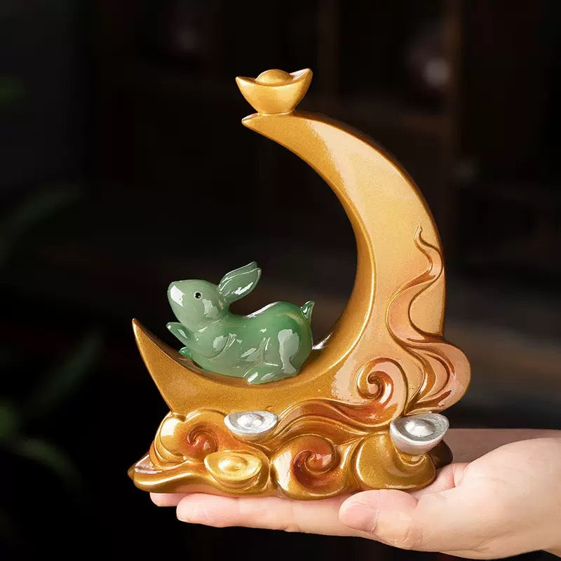 Jade Rabbit Ascending Zodiac Rabbit Color-Changing Tea Pet Ornament