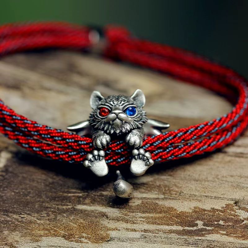 Pure Sliver Pendent Bracelet  “Heart of the Brave Tiger”