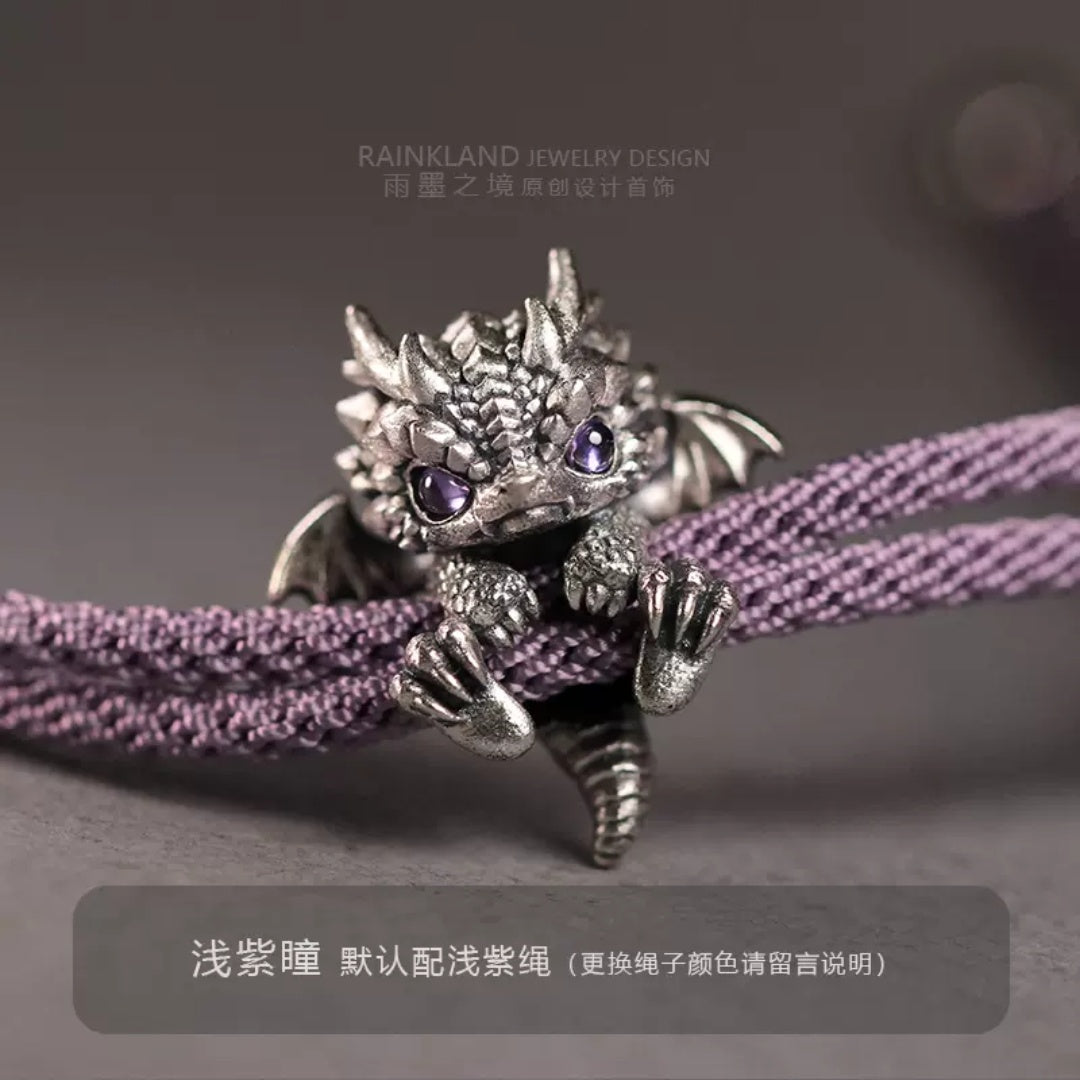 "Dragon's Protection" Pure Silver Zodiac Bracelet – Sterling Silver Snake Year Red String Jewelry