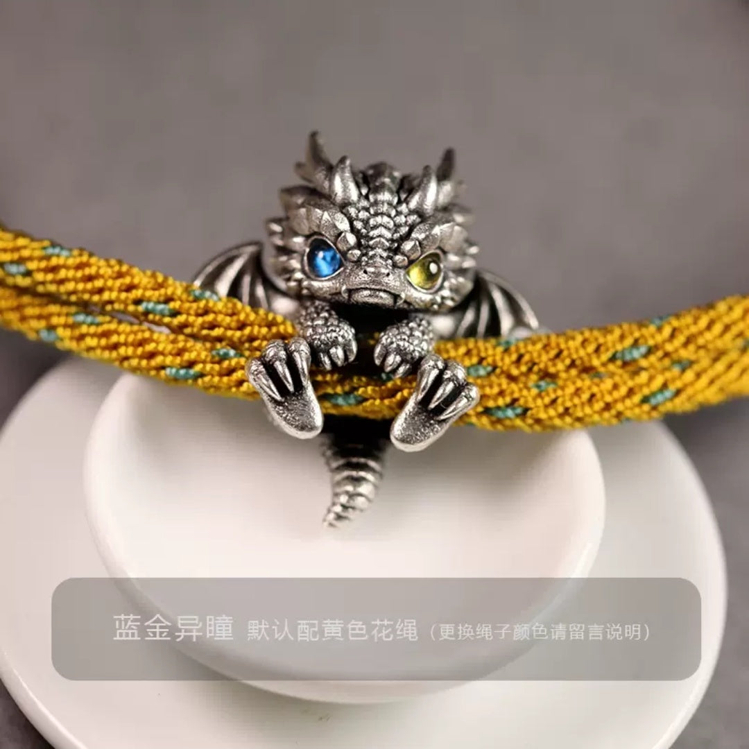 "Dragon's Protection" Pure Silver Zodiac Bracelet – Sterling Silver Snake Year Red String Jewelry