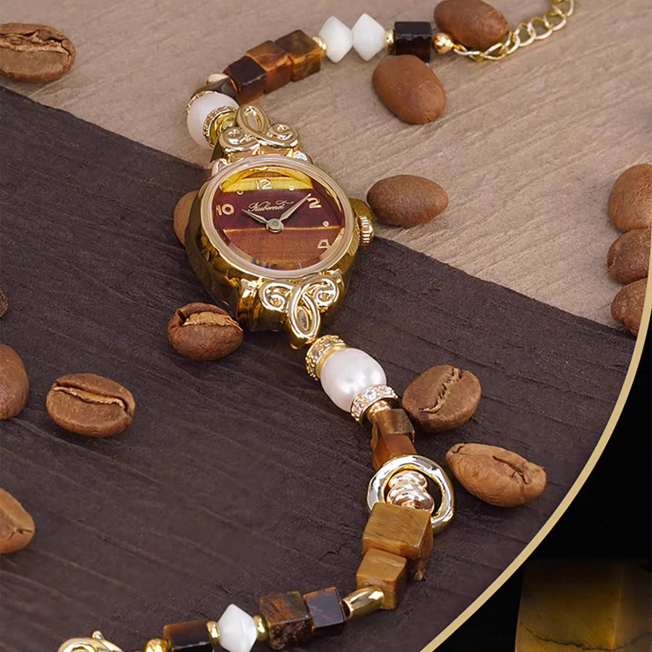 Fortune-Attracting Tiger's Eye Bracelet Watch