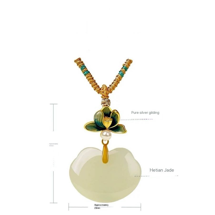 Hetian Jade Safety Lock Pendant