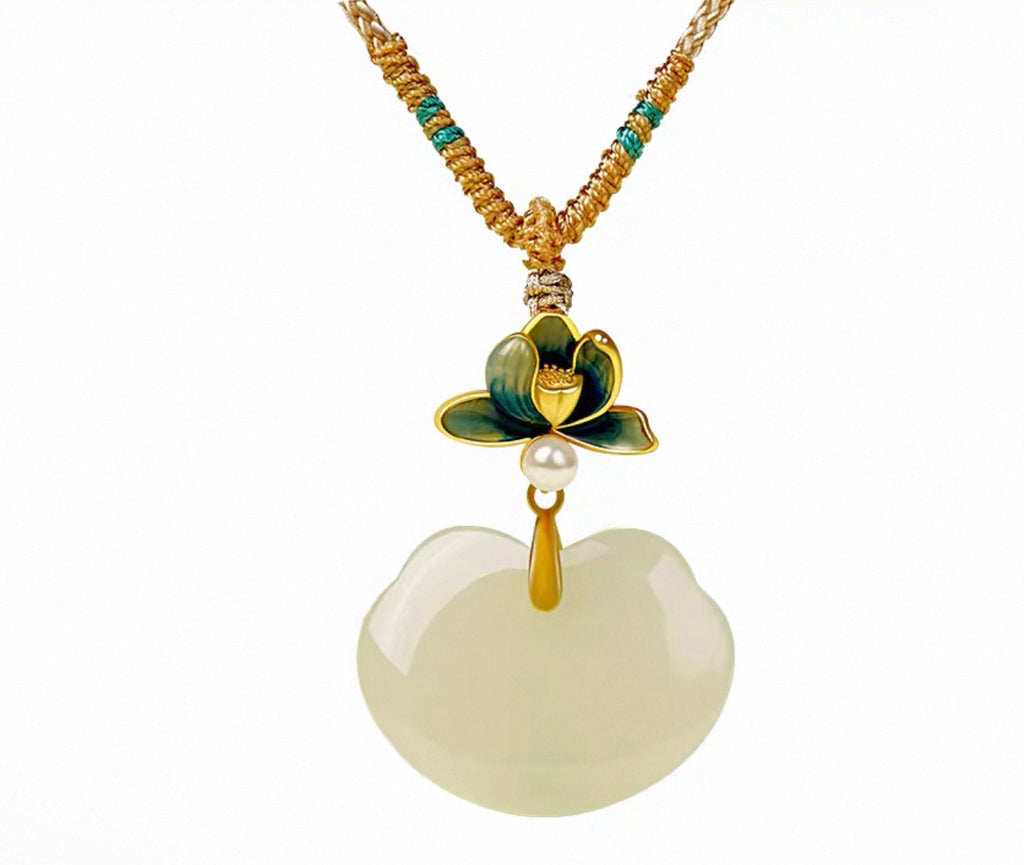 Hetian Jade Safety Lock Pendant
