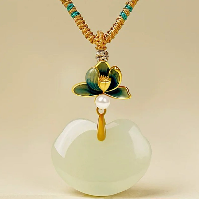 Hetian Jade Safety Lock Pendant