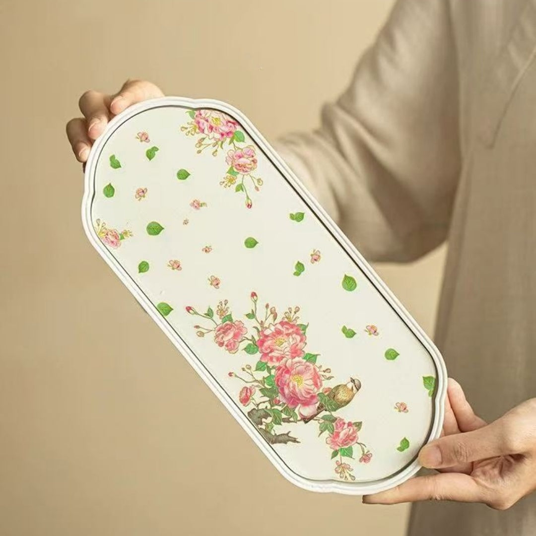 Color-Changing Purple Flower Absorbent Tea Tray