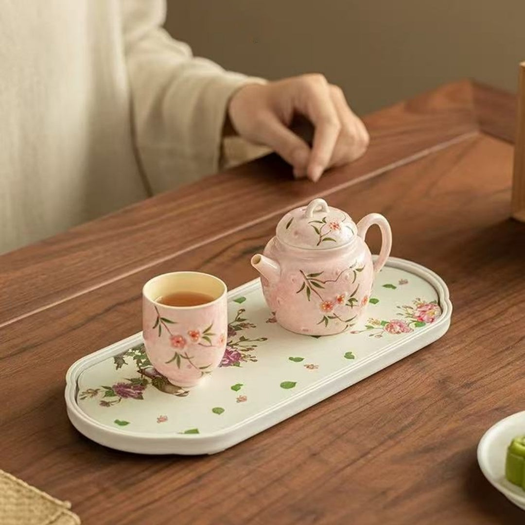 Color-Changing Purple Flower Absorbent Tea Tray