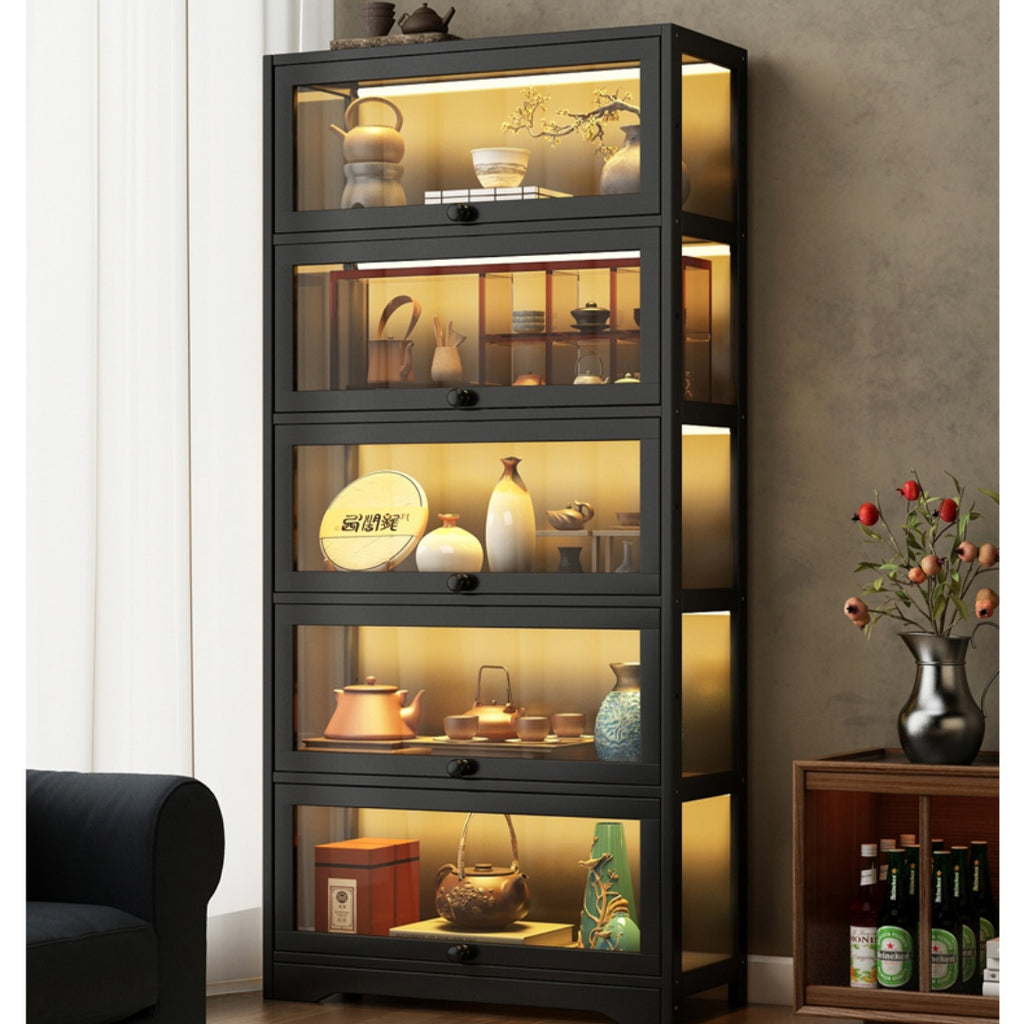 Premium Tea Display Cabinet with LED Lighting