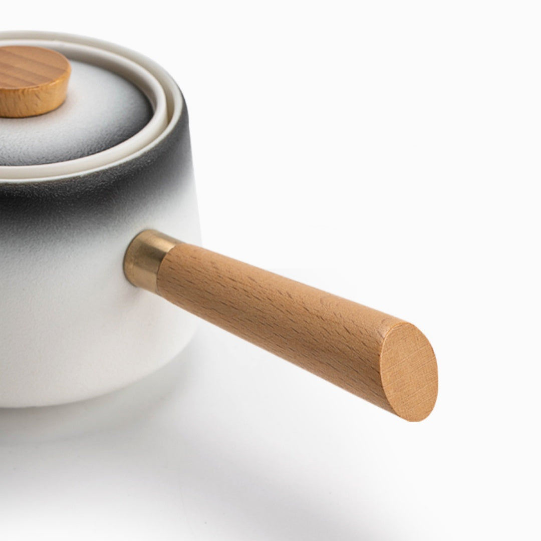 Rotating Auto-Brew Teapot(For Tea Balls) - Premium Ceramic Gongfu Tea Maker with 360° Swivel Base