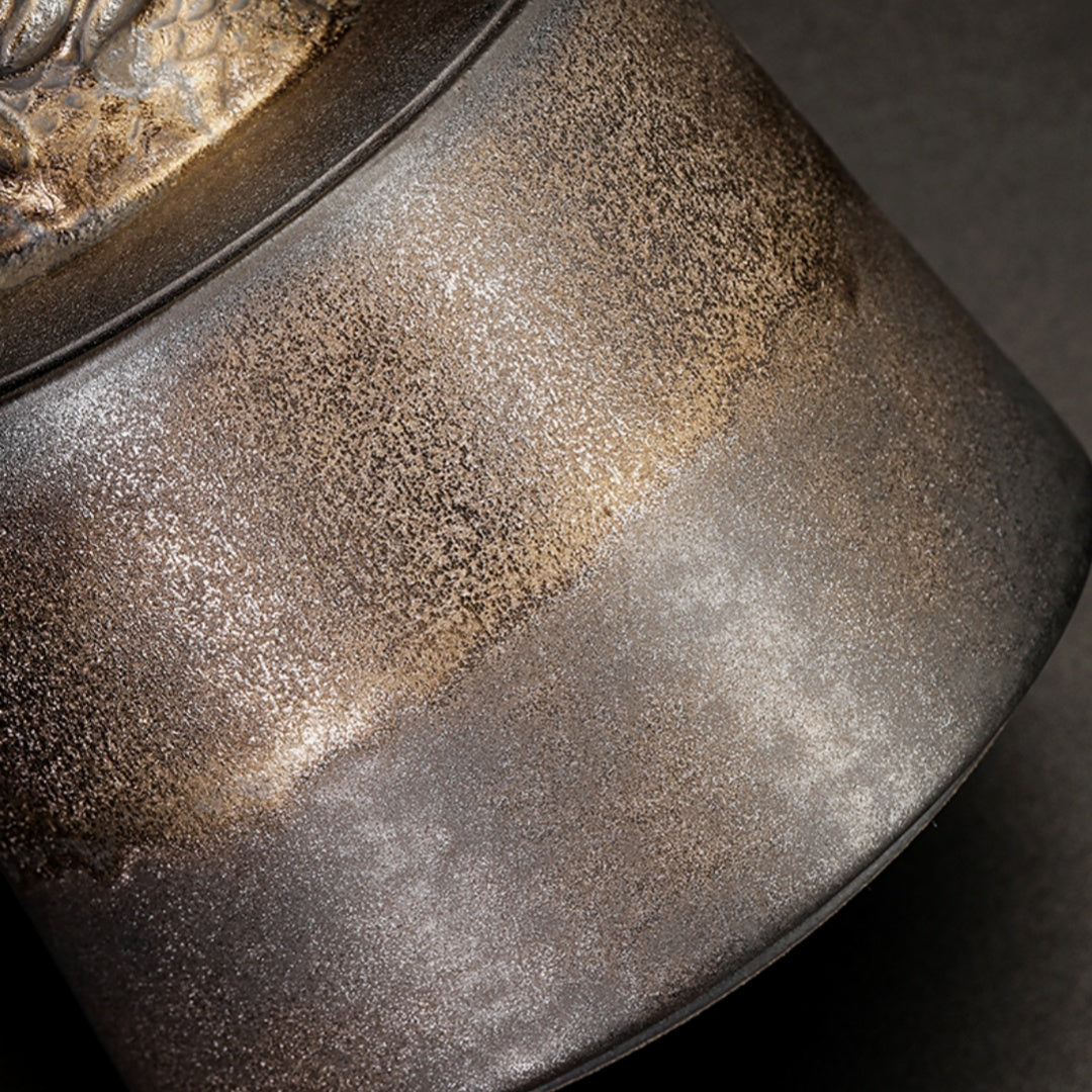 Gilded Zodiac Tea Caddy - 12 Chinese Animal Sign Ceramic Storage Jar