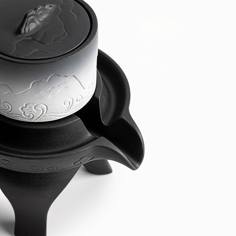 Premium White Sand Glaze Automatic Chinese Gongfu Tea Set