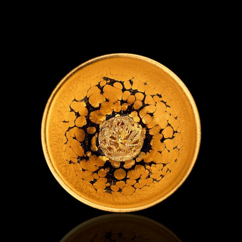 Premium 999 Pure Silver and 24K Gold Gilded Dragon Tea Set