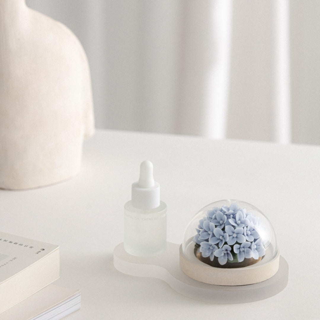 Intangible Cultural Heritage White Porcelain Hydrangea Flower Scented Aroma Diffuser Gift Set – Handcrafted Ceramic Reed Diffuser with Natural Essential Oils
