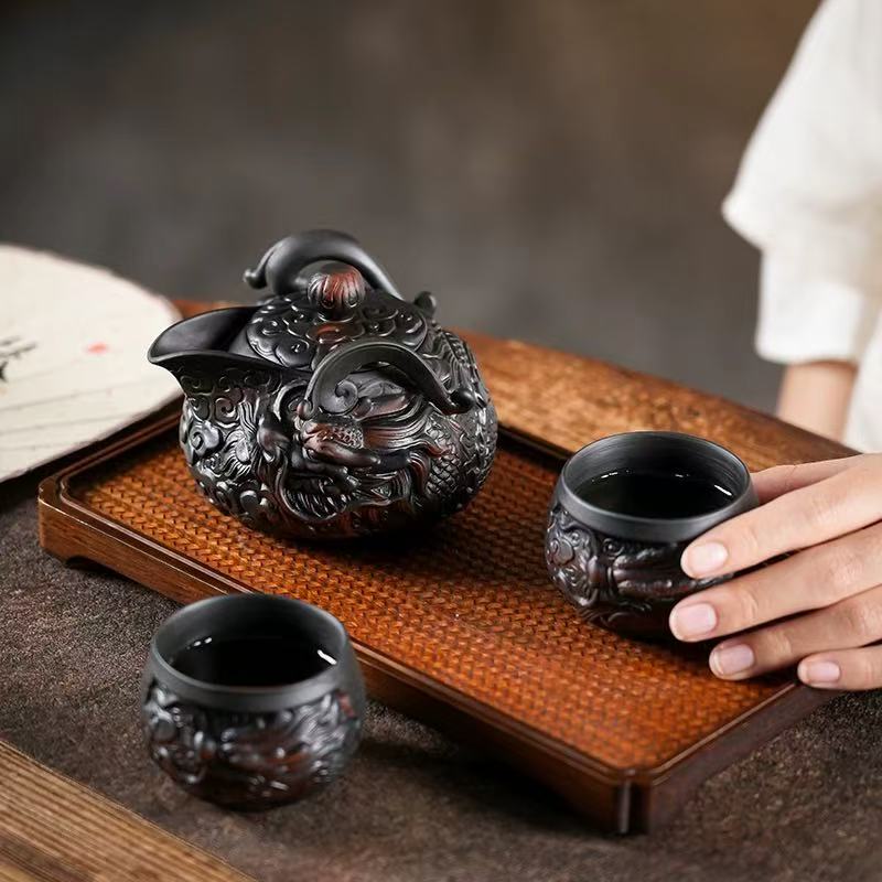 Purple Clay Travel Tea Set