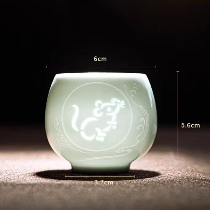 Twelve Zodiac Linglong Master Cups 135ml High End Master Cup Ceramic Tea Bowl Personalized For Women Exquisite
