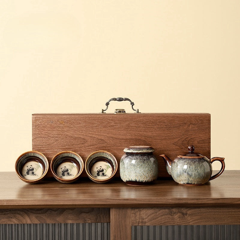 The Charming and Culturally Rich Collection Panda Ceramic Tea Set