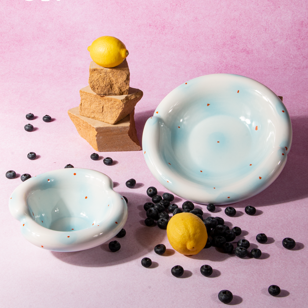 Handmade Korean-Style Ceramic Bowls & Plates - Under-Glaze Tableware