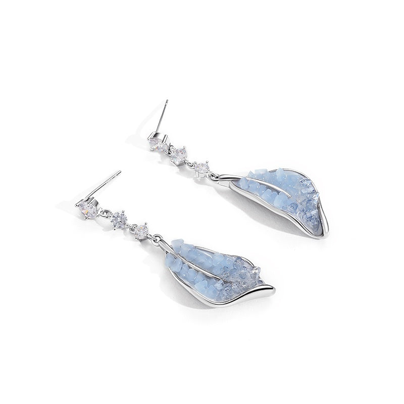 Sea Salt Ice Crystal Leaf Earrings - 2025 New Arrival