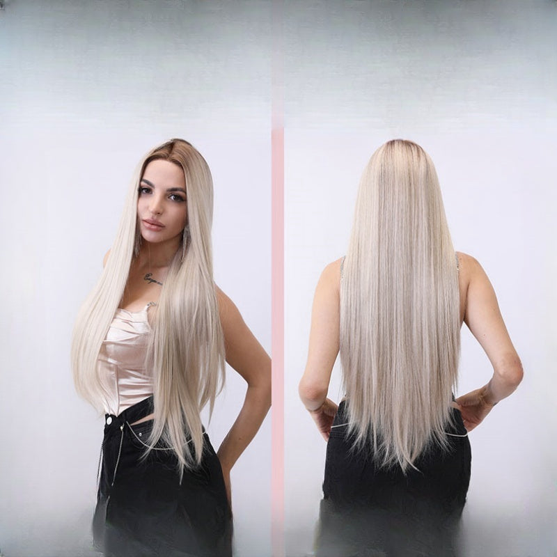 Stunning Ombre Golden Long Straight Lace Front Wig