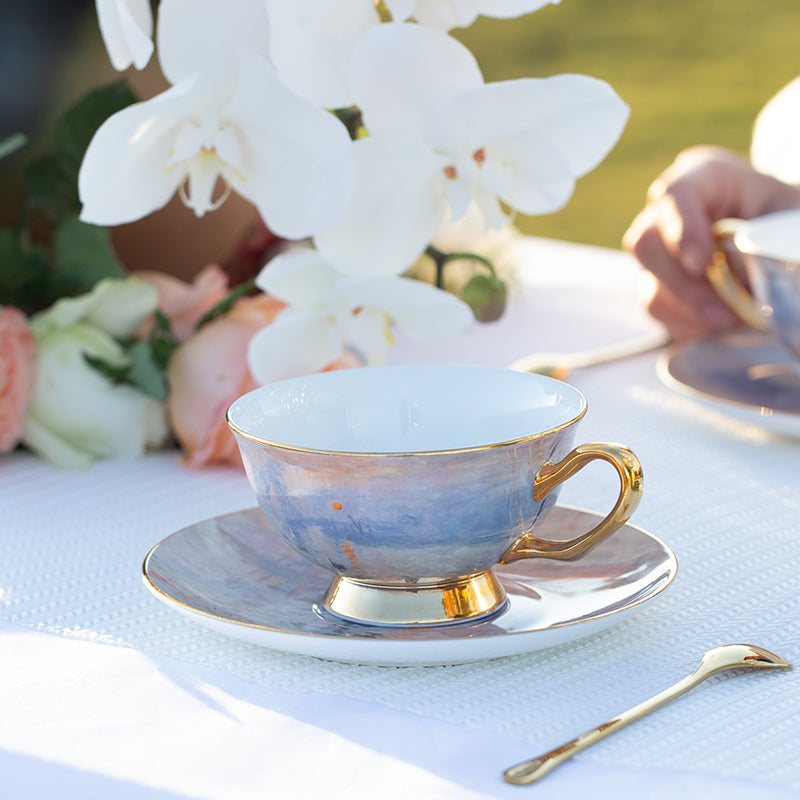 European Bone China Coffee Cup Set - Luxury Porcelain Gift Set with High-End Aesthetics