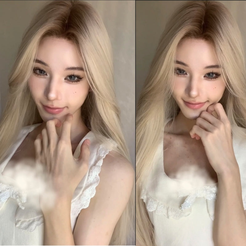 Stunning Ombre Golden Long Straight Lace Front Wig