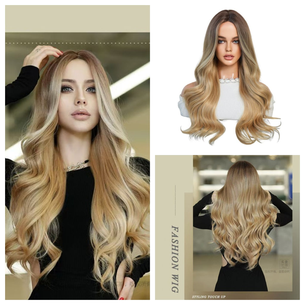 Long Curly Wig Collection for Women - Full Head Set Daily Fashion Heat-Resistant Fiber