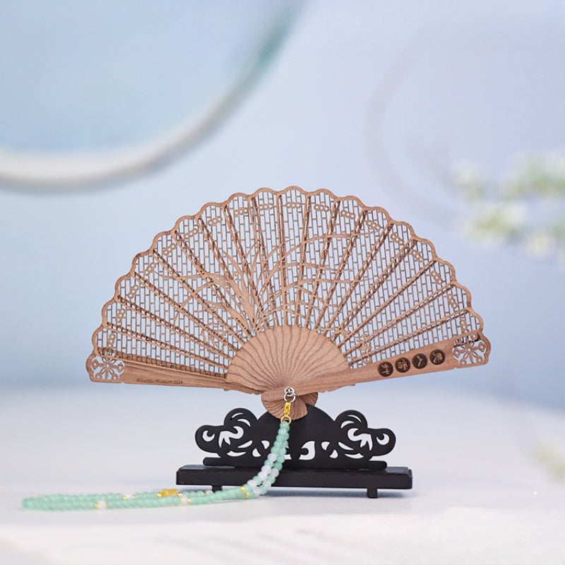 Elegant Beauty and Fragrance Wooden Aromatherapy Folding Fan Exquisite Handcrafted Decor